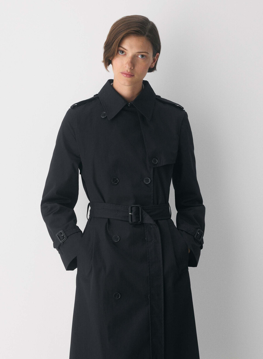 finch-trenchkåpen - city twill svart