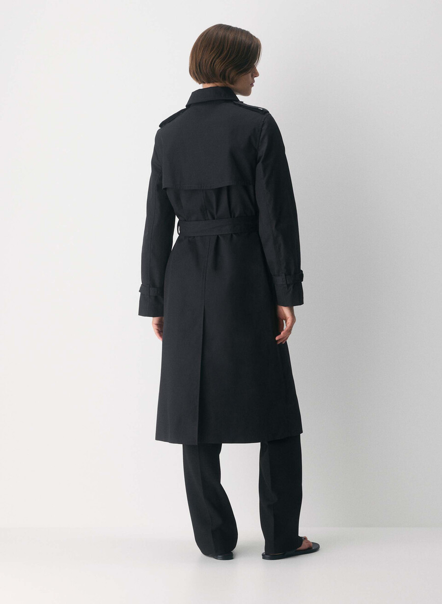 finch-trenchkåpen - city twill svart