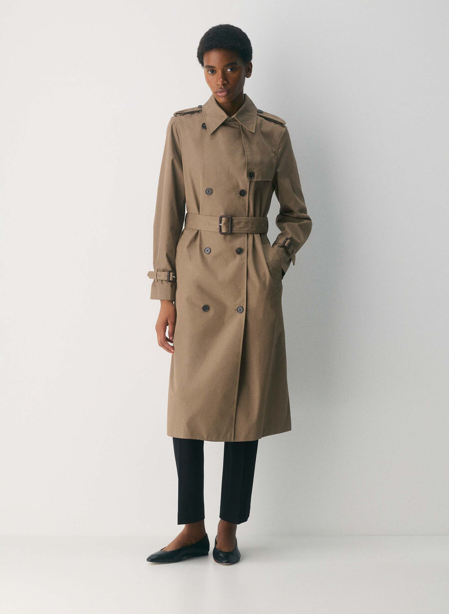 finch-trenchcoaten - city twill folio brun