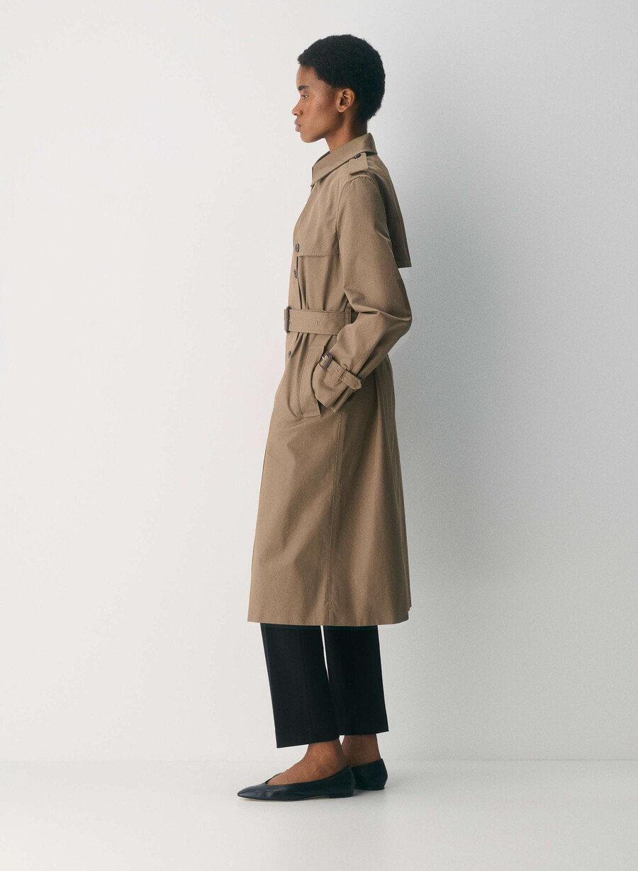 finch-trenchcoaten - city twill folio brun