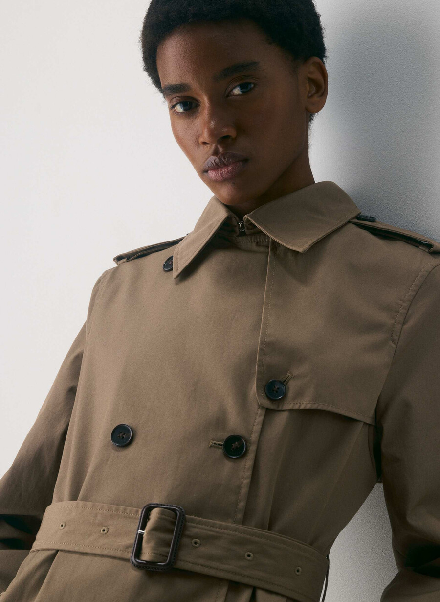 finch-trenchcoaten - city twill folio brun