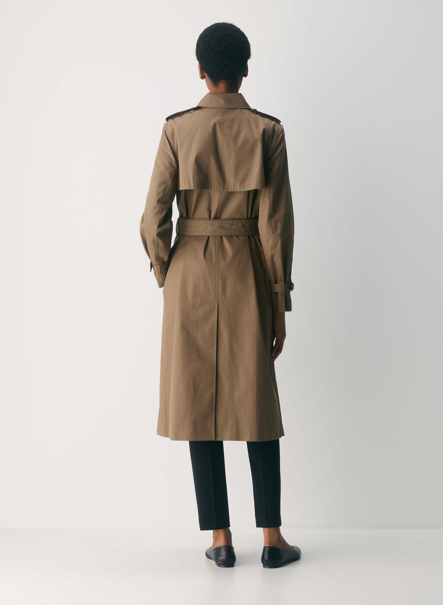 finch-trenchcoaten - city twill folio brun