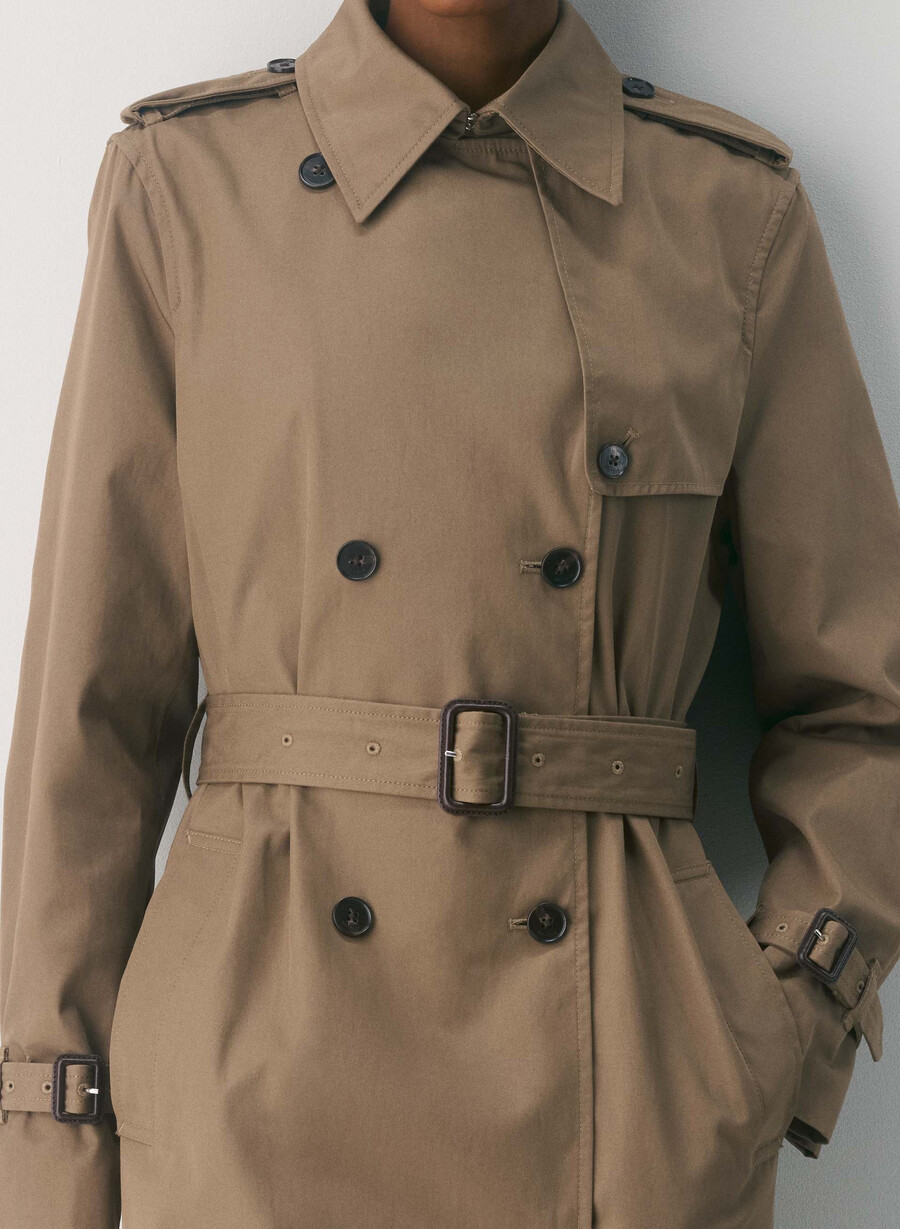 finch-trenchcoaten - city twill folio brun