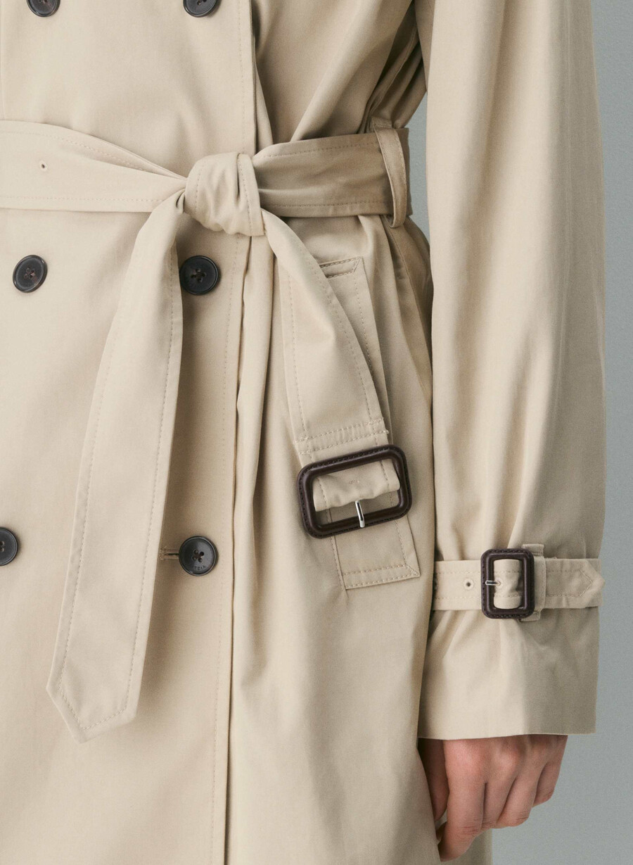 ny the finch mid trench coat - city twill marcona beige