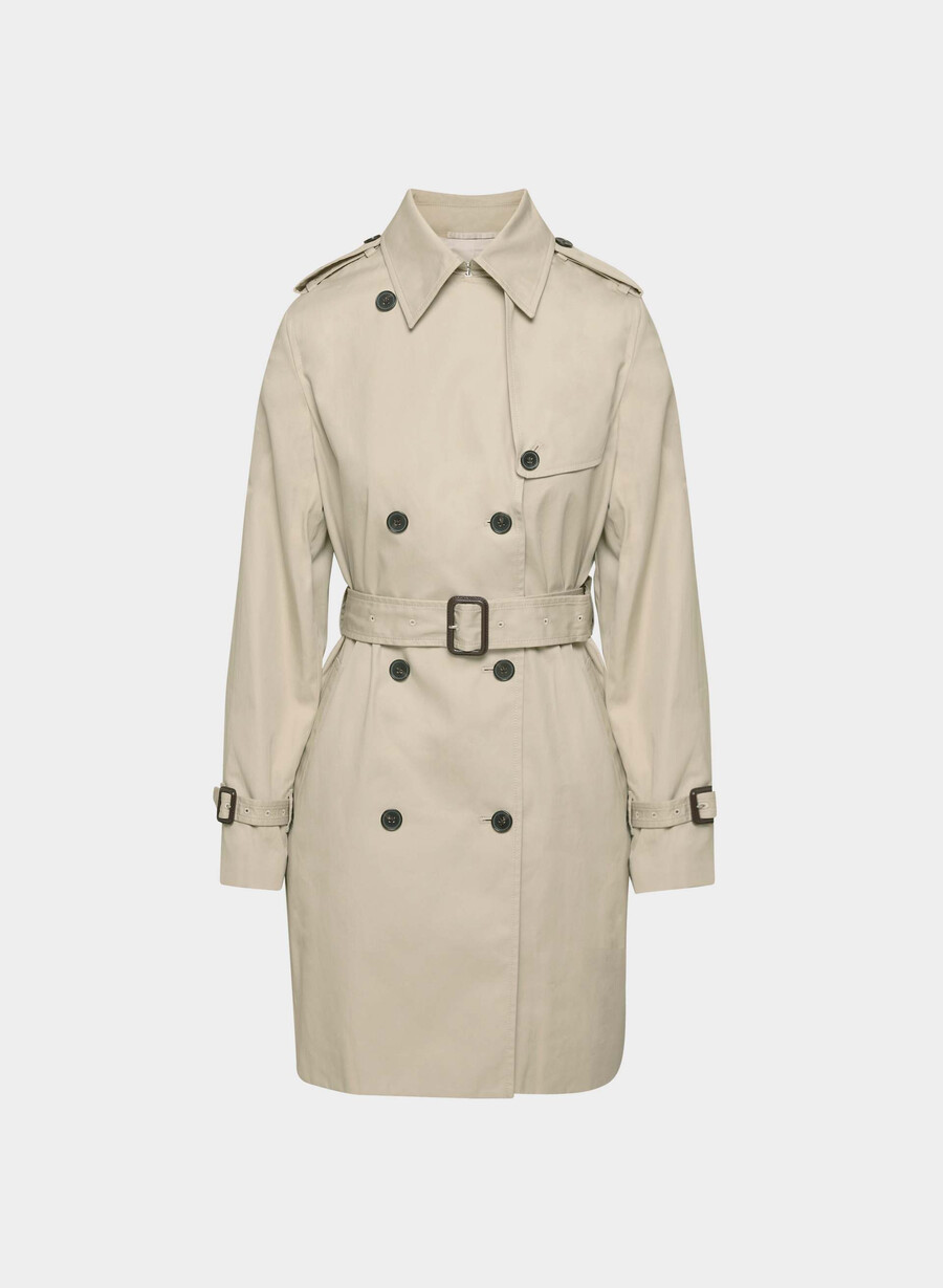 ny the finch mid trench coat - city twill marcona beige