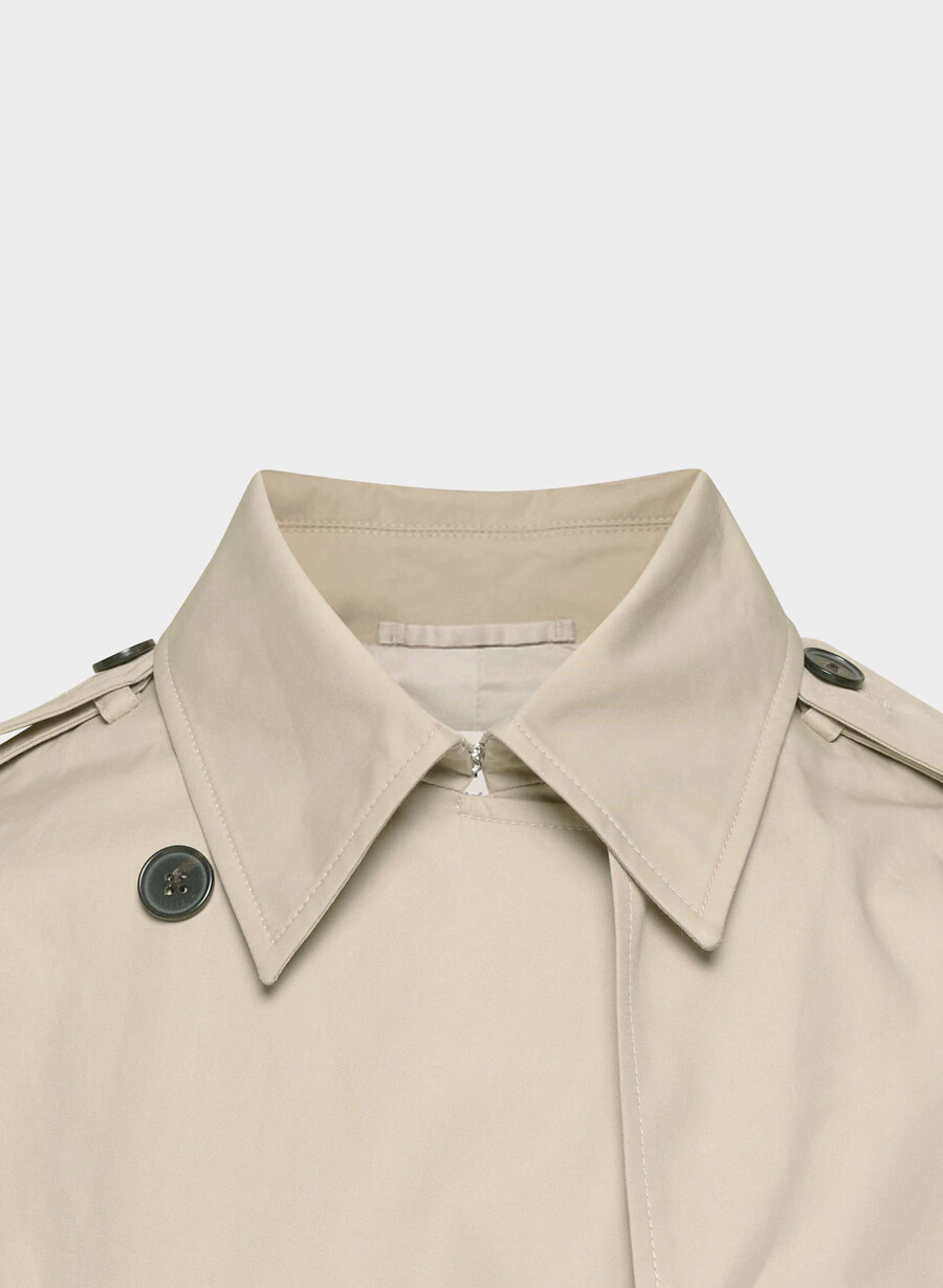 ny the finch mid trench coat - city twill marcona beige