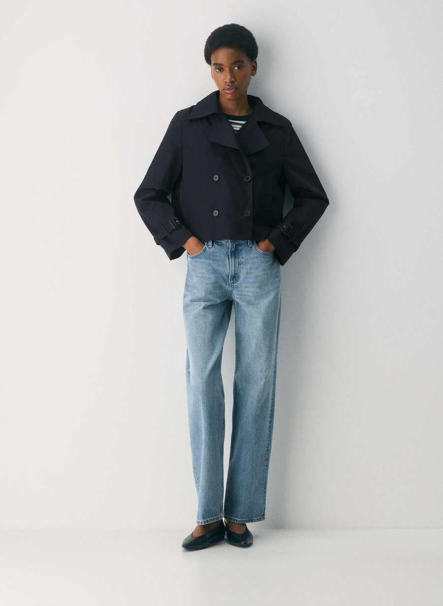 esquire trench coat - city twill svart