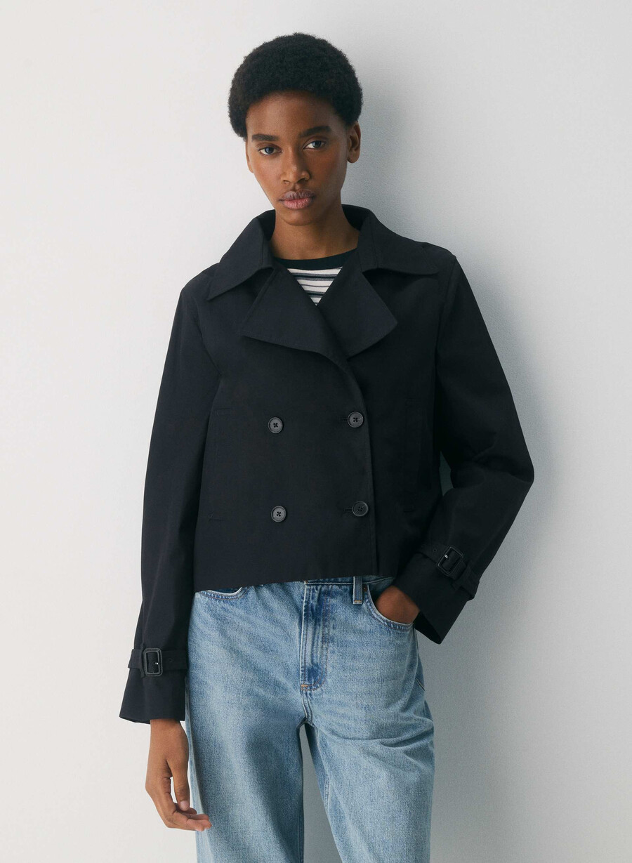 esquire trench coat - city twill svart
