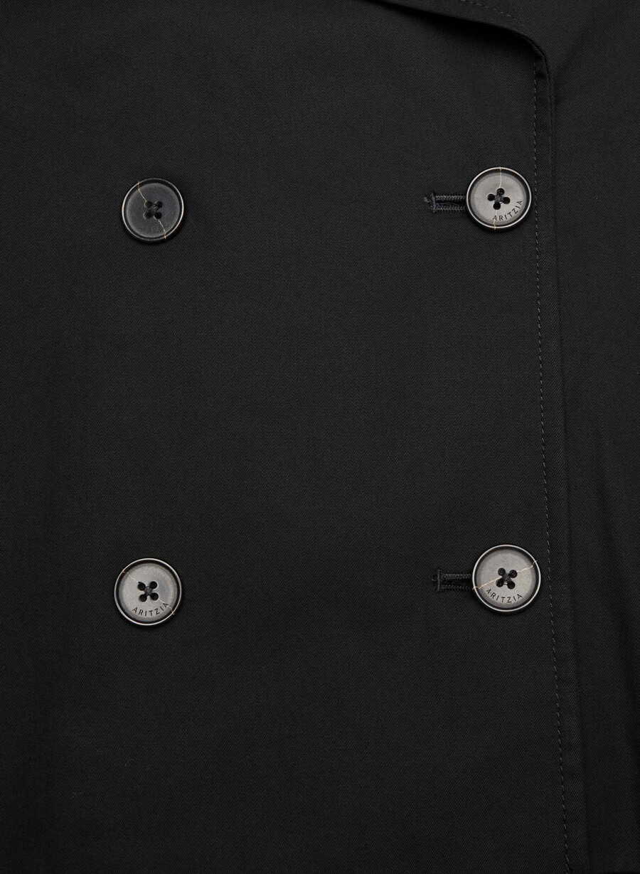 esquire trench coat - city twill svart