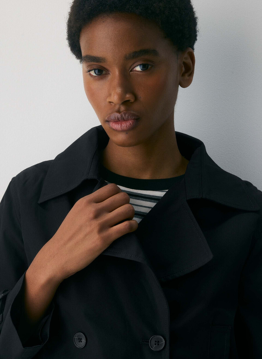 esquire trench coat - city twill svart