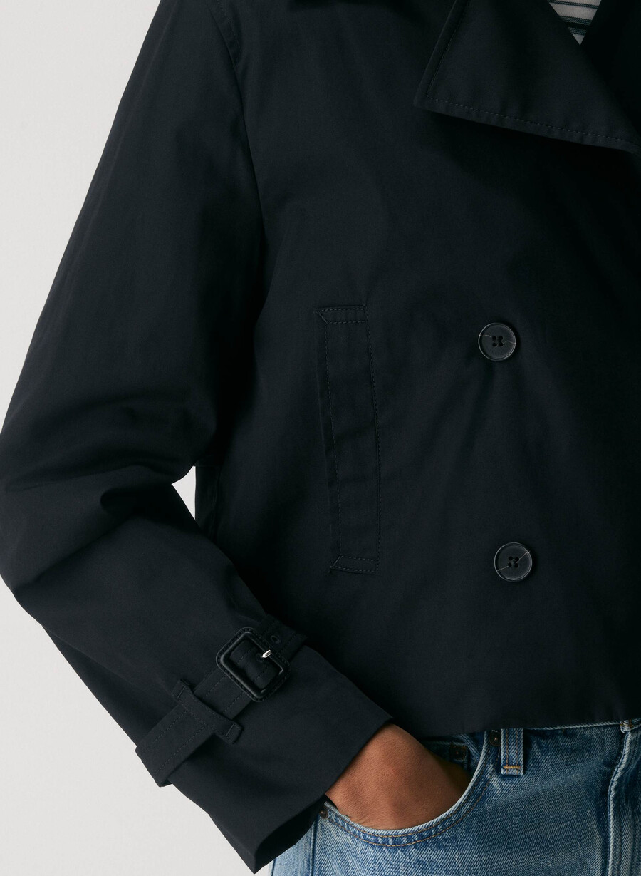 esquire trench coat - city twill svart