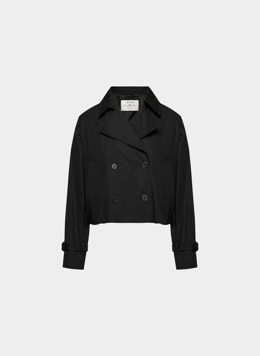 esquire trench coat - city twill svart