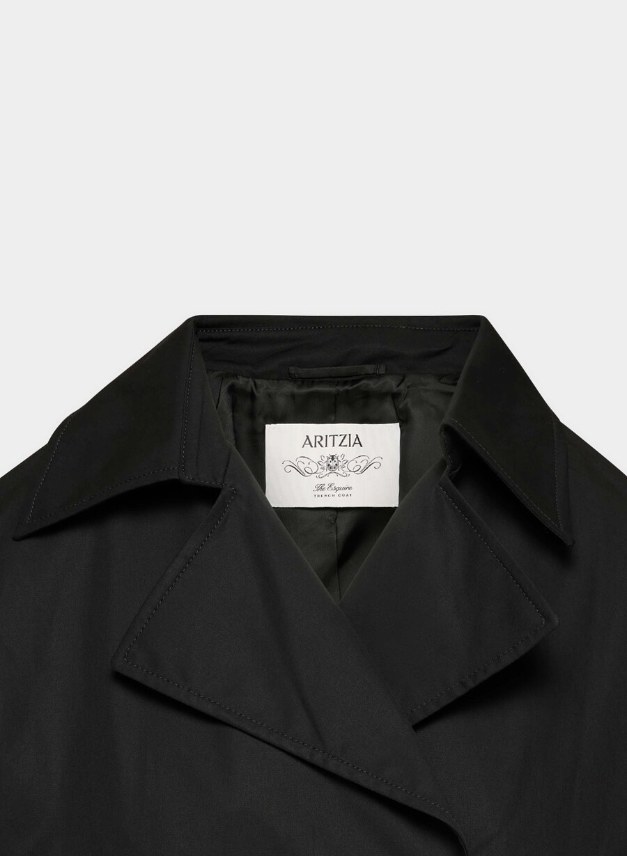 esquire trench coat - city twill svart