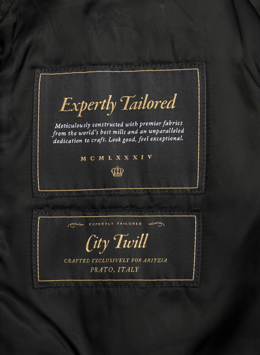 esquire trench coat - city twill svart