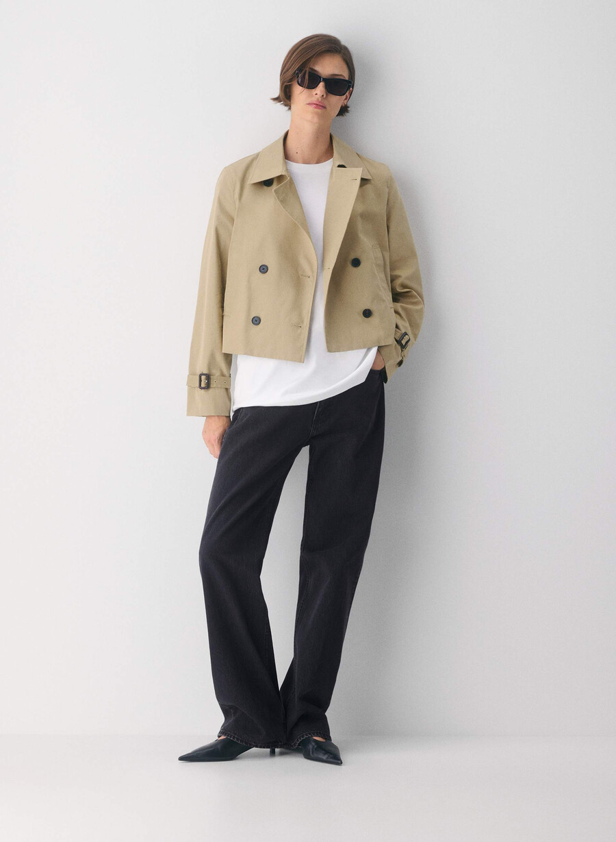 esquire trench coat - city twill wicker tan