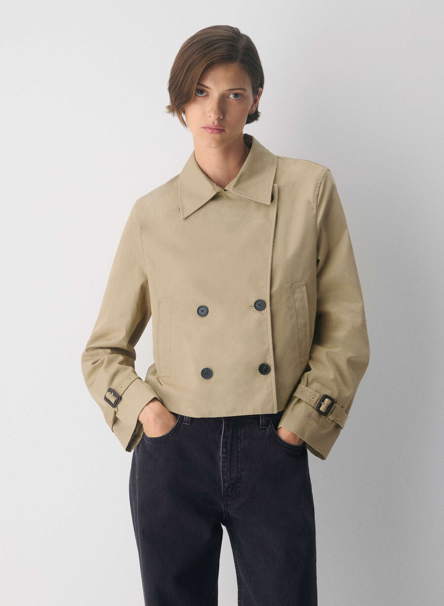 esquire trench coat - city twill wicker tan