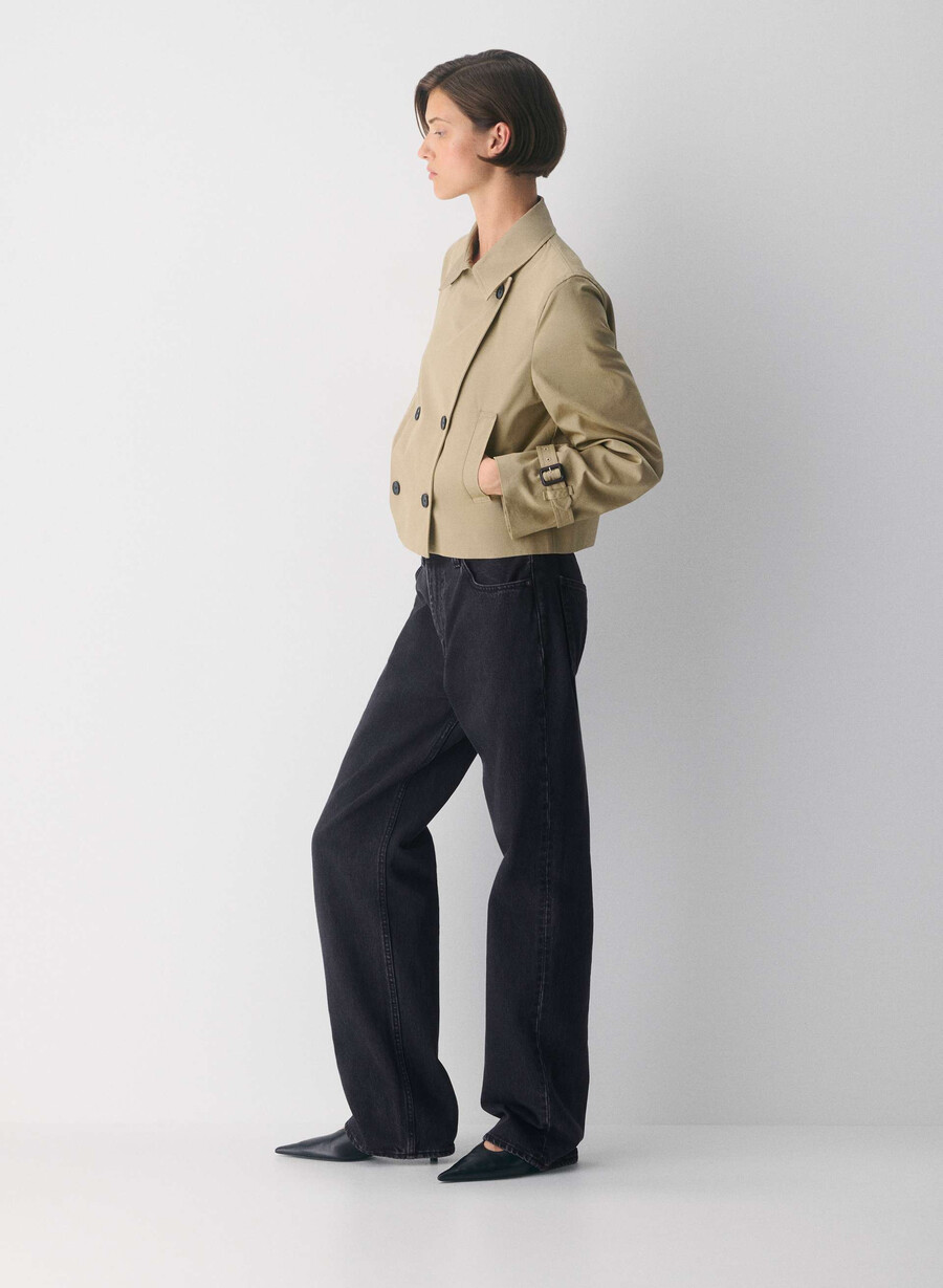 esquire trench coat - city twill wicker tan