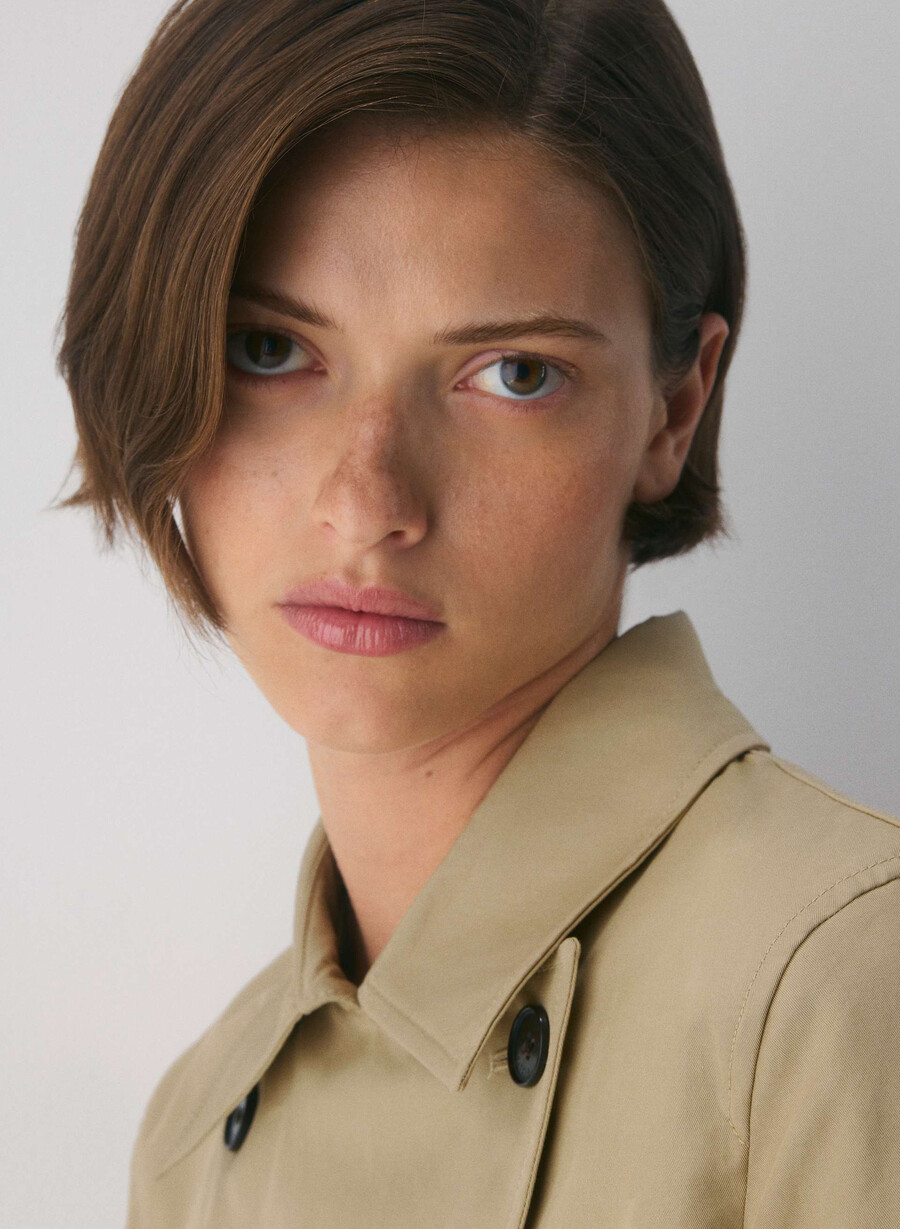 esquire trench coat - city twill wicker tan