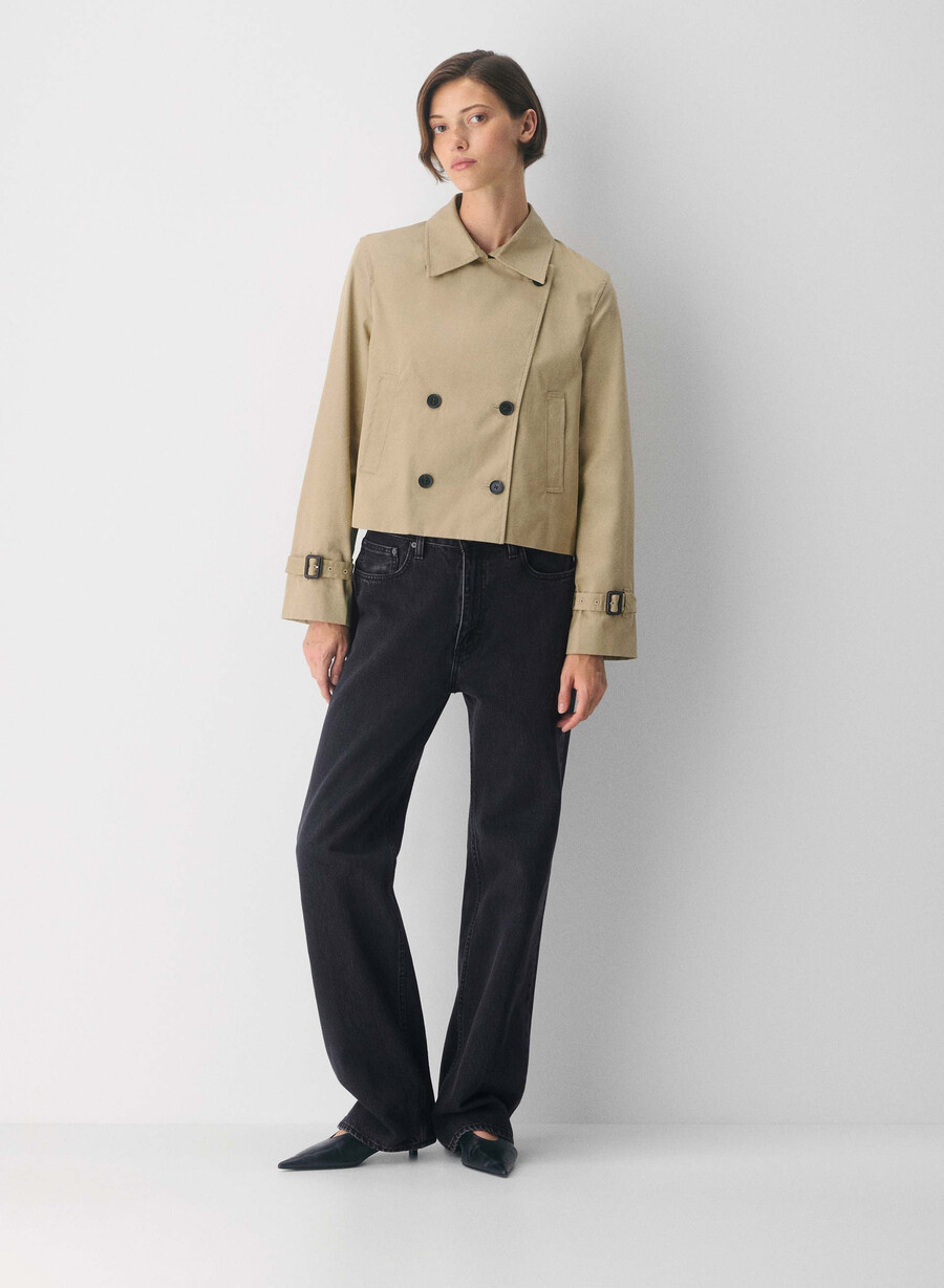 esquire trench coat - city twill wicker tan