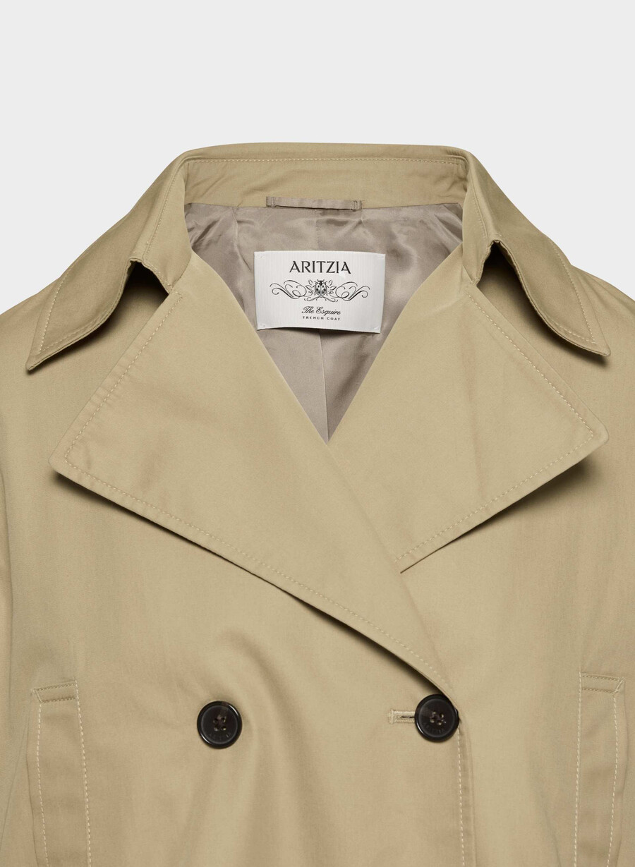 esquire trench coat - city twill wicker tan