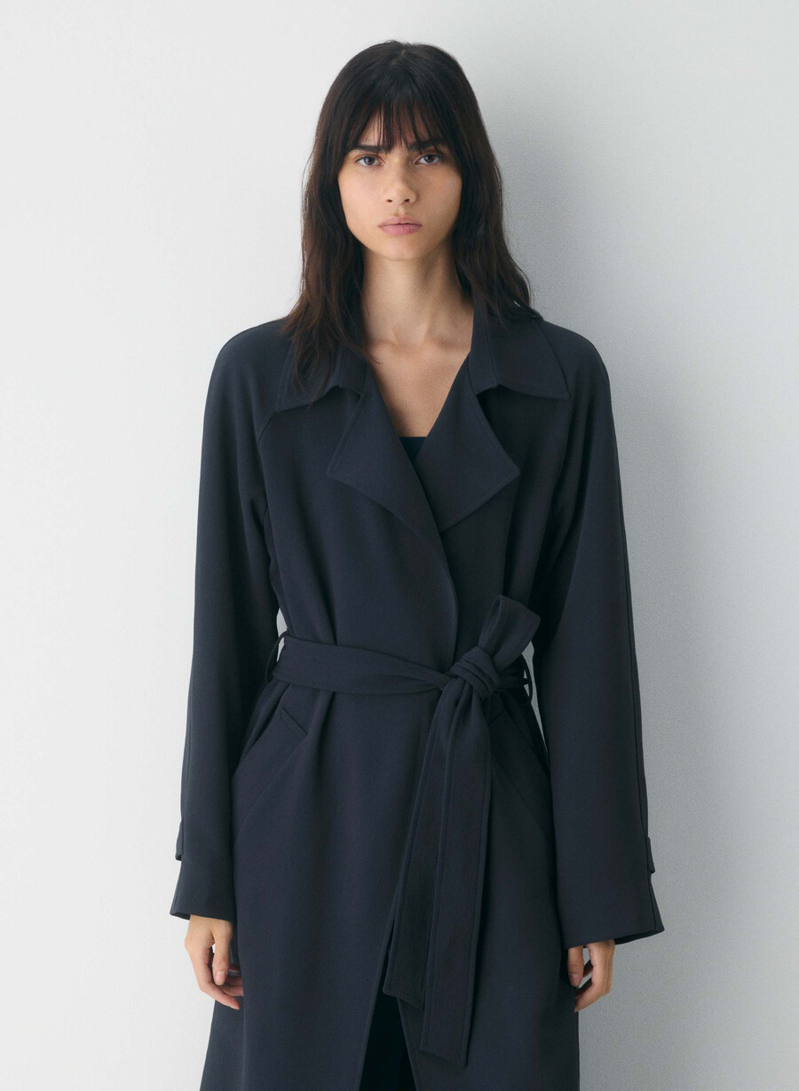splendor trench coat - crepette mØrk navy