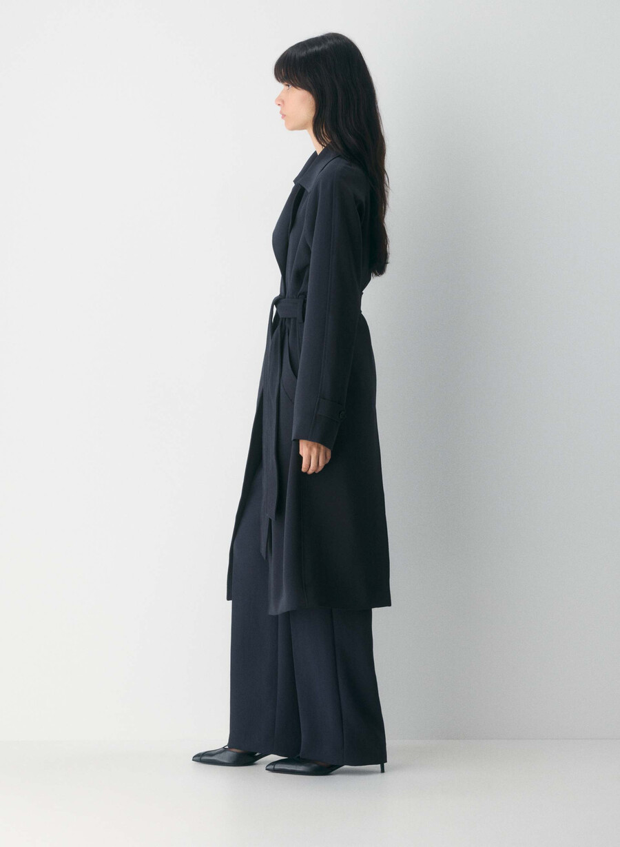 splendor trench coat - crepette mØrk navy