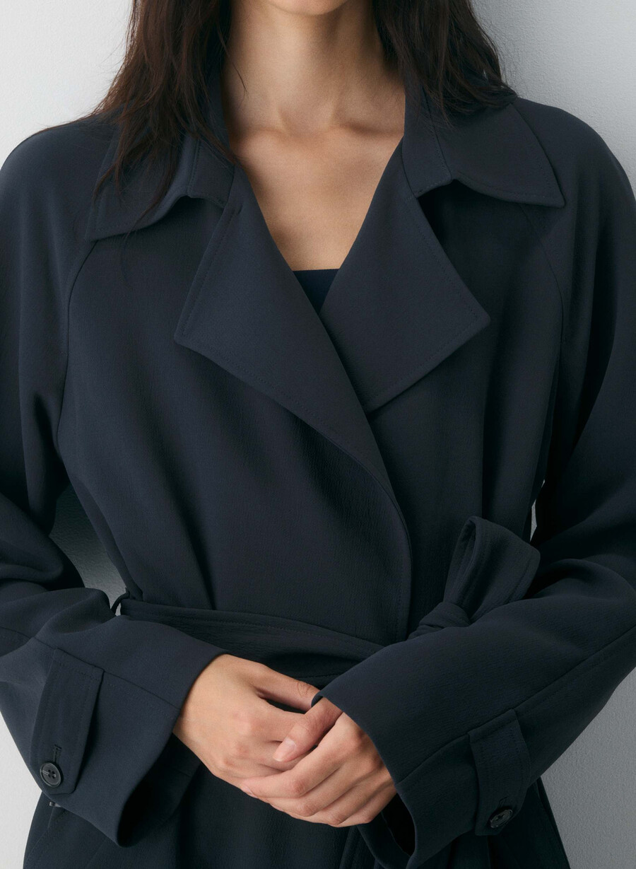 splendor trench coat - crepette mØrk navy