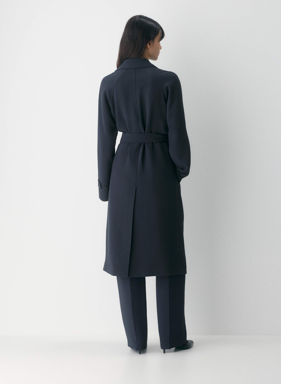splendor trench coat - crepette mØrk navy