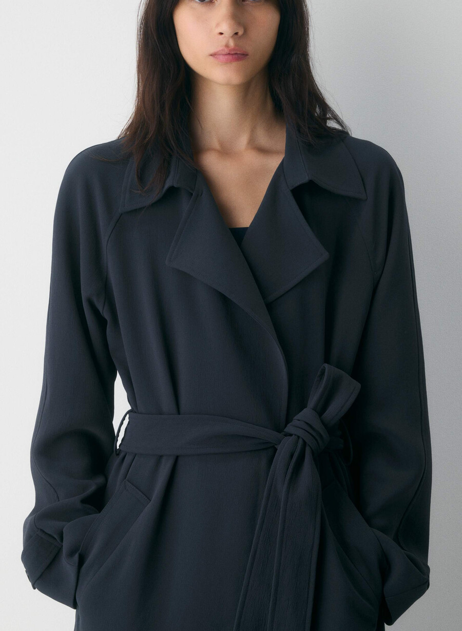 splendor trench coat - crepette mØrk navy