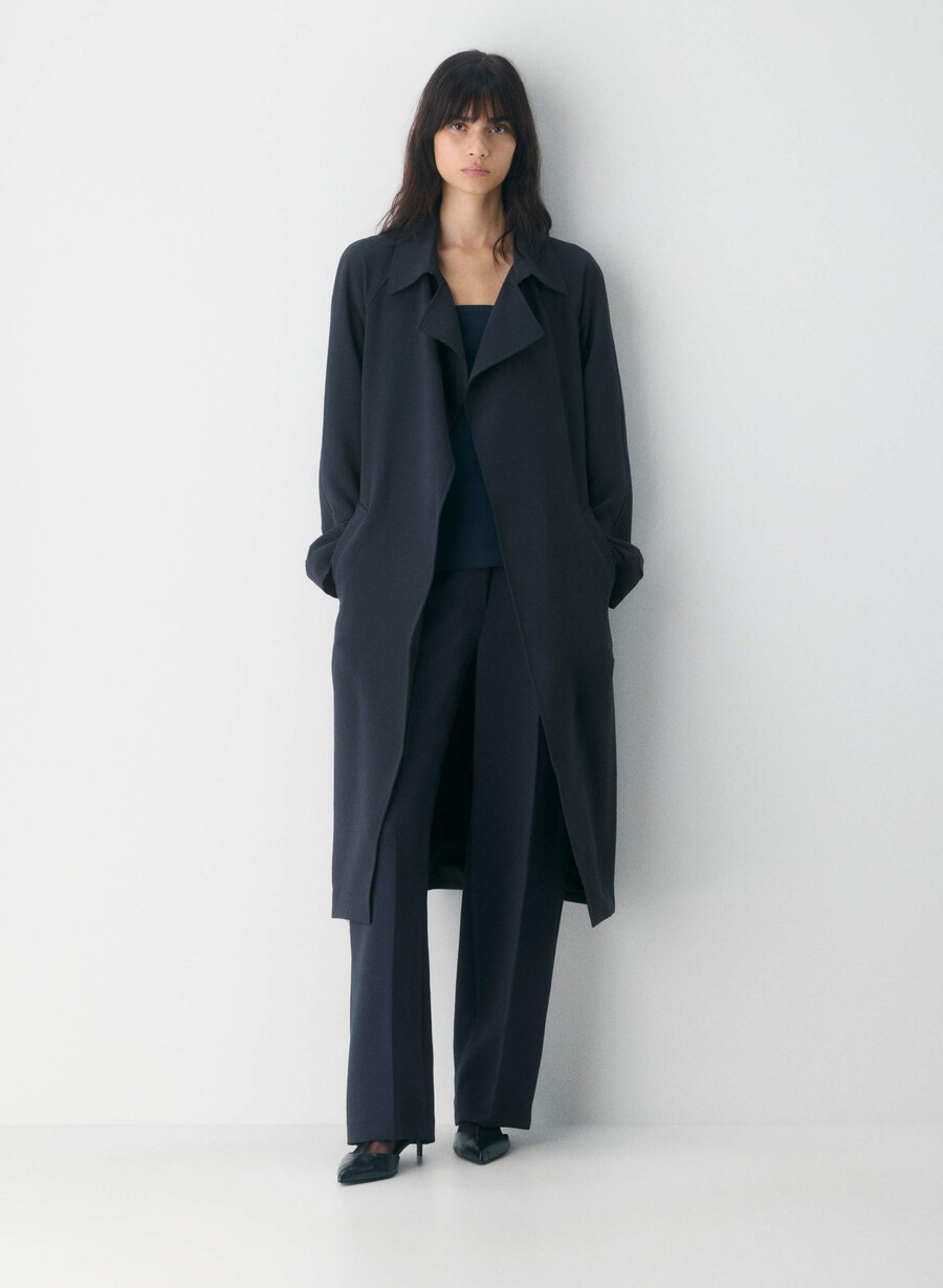 splendor trench coat - crepette mØrk navy