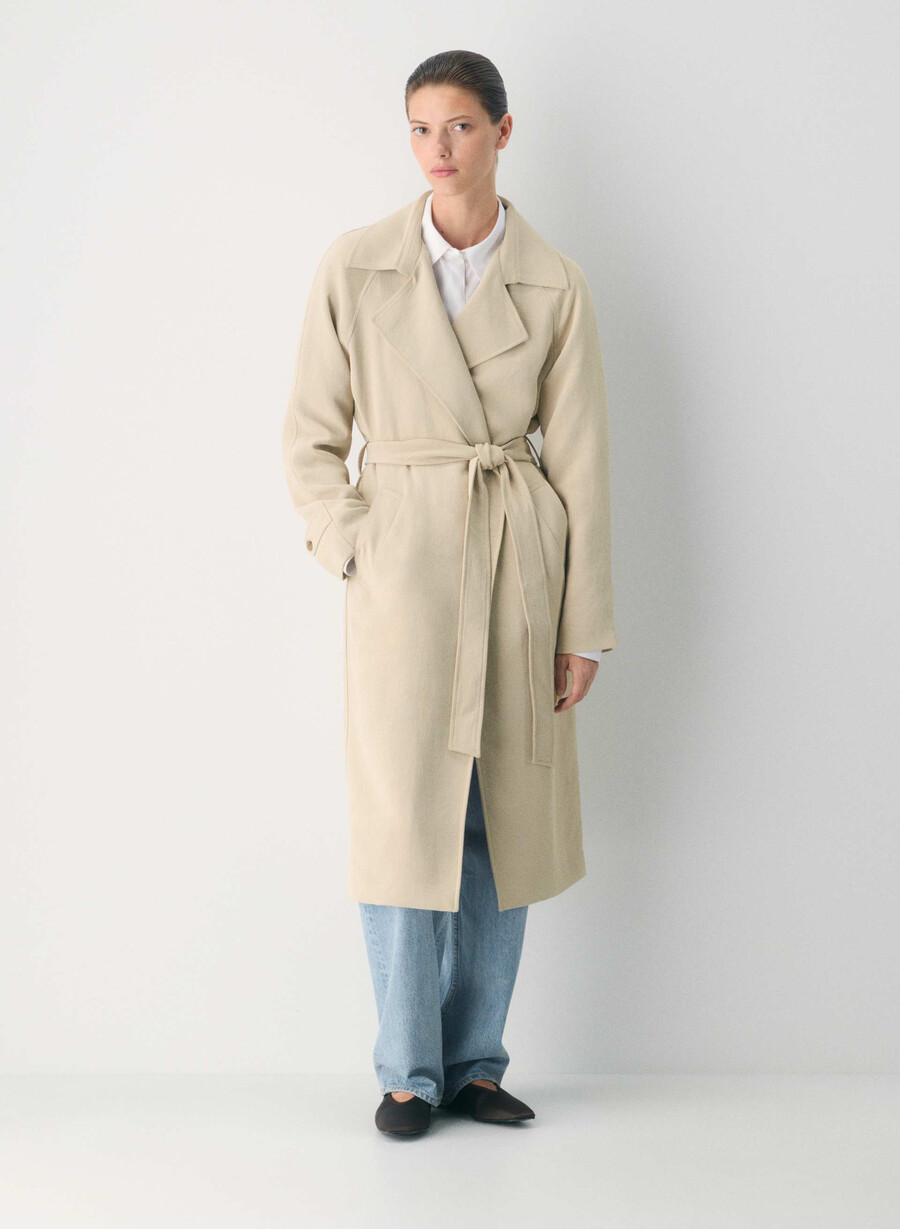 splendor trench coat – crepette marcona beige