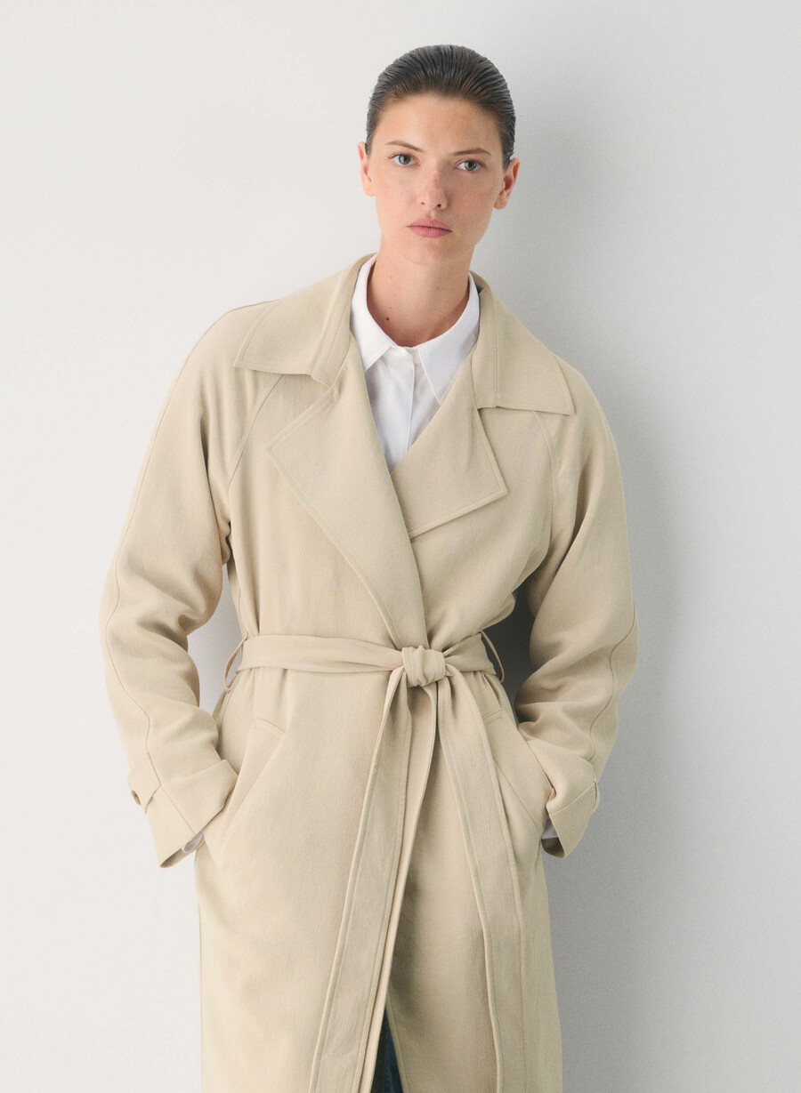 splendor trench coat – crepette marcona beige