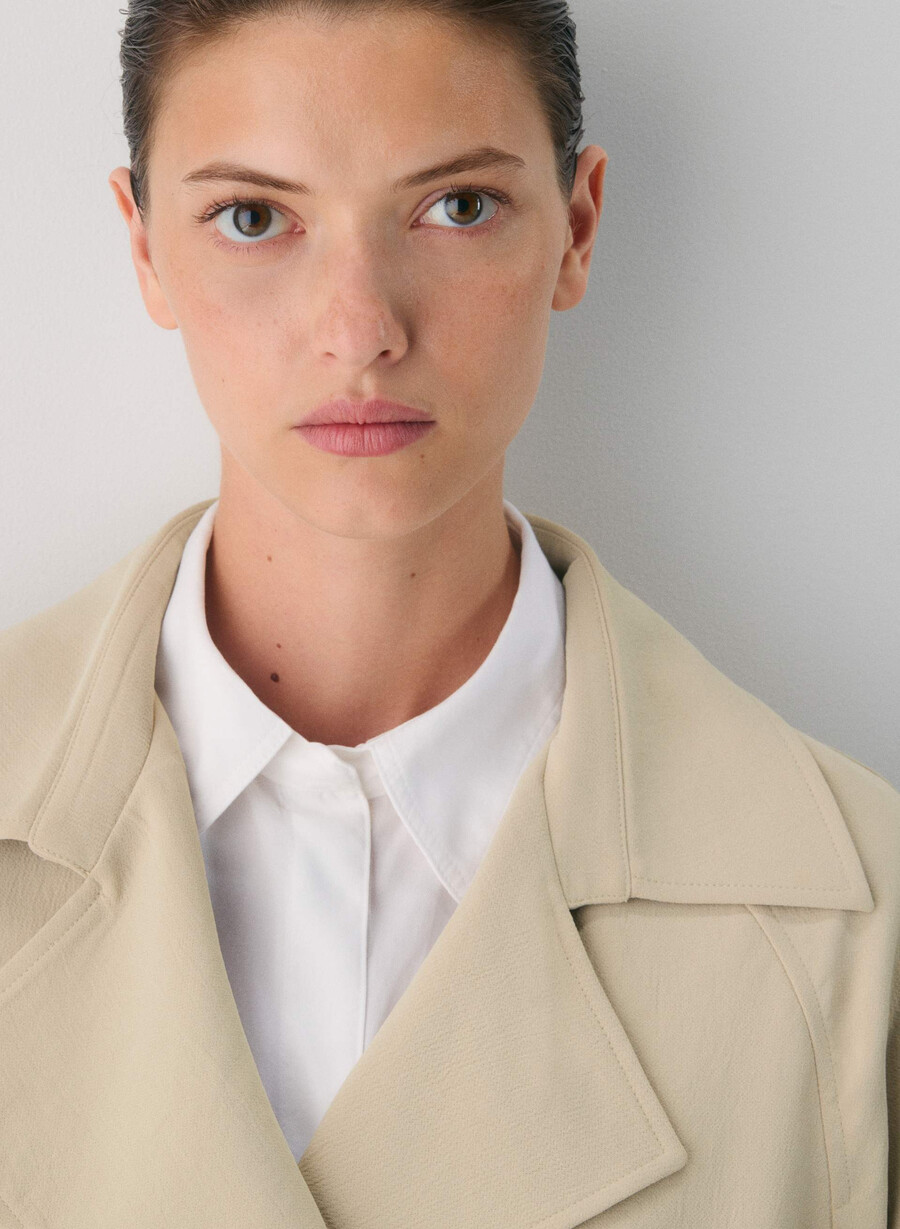 splendor trench coat – crepette marcona beige