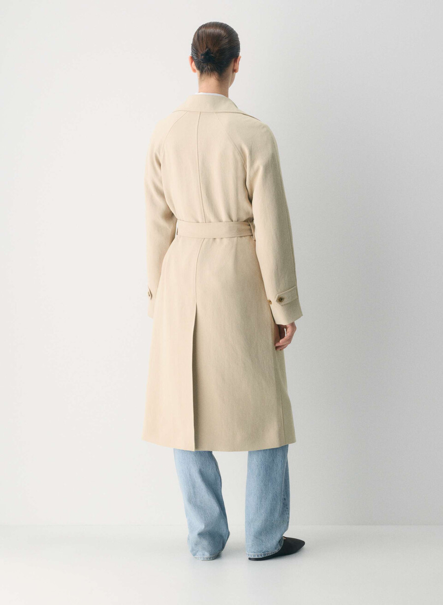 splendor trench coat – crepette marcona beige