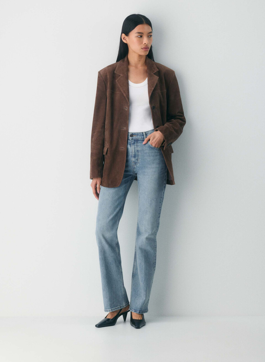 denim forum chloe high-rise bootcut jean bleu bellini vennligst