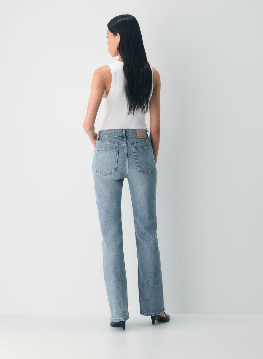 denim forum chloe high-rise bootcut jean bleu bellini vennligst