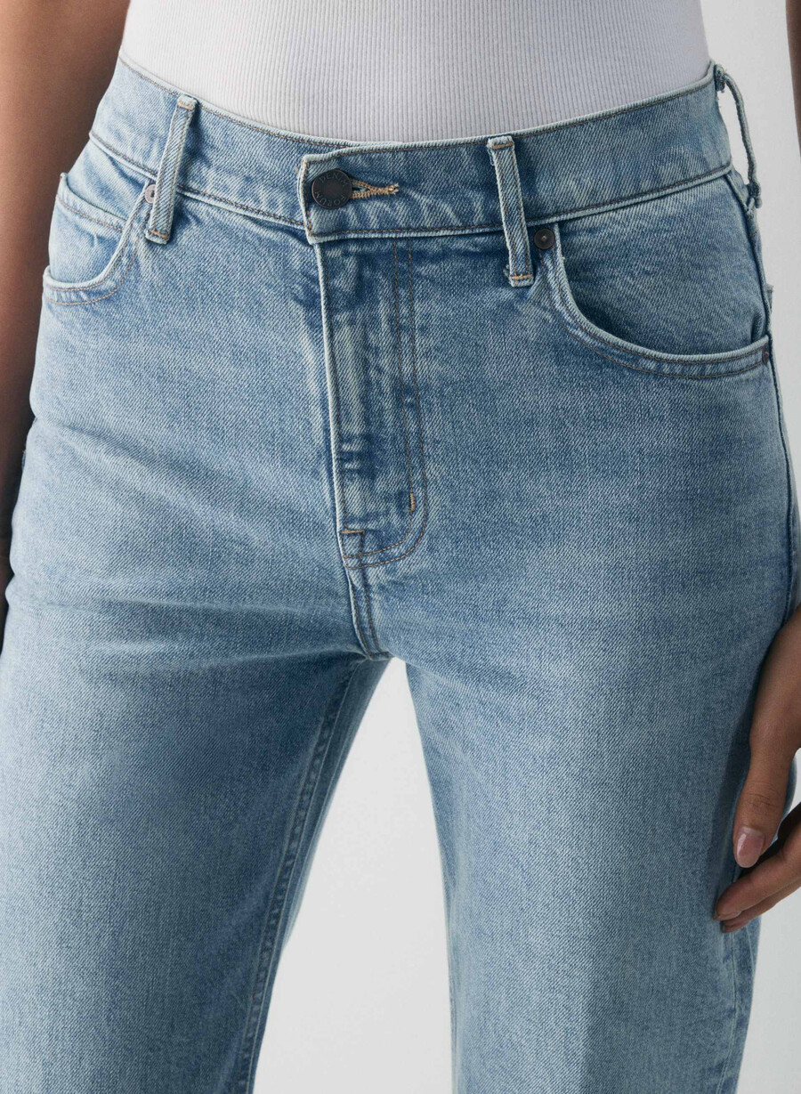 denim forum chloe high-rise bootcut jean bleu bellini vennligst