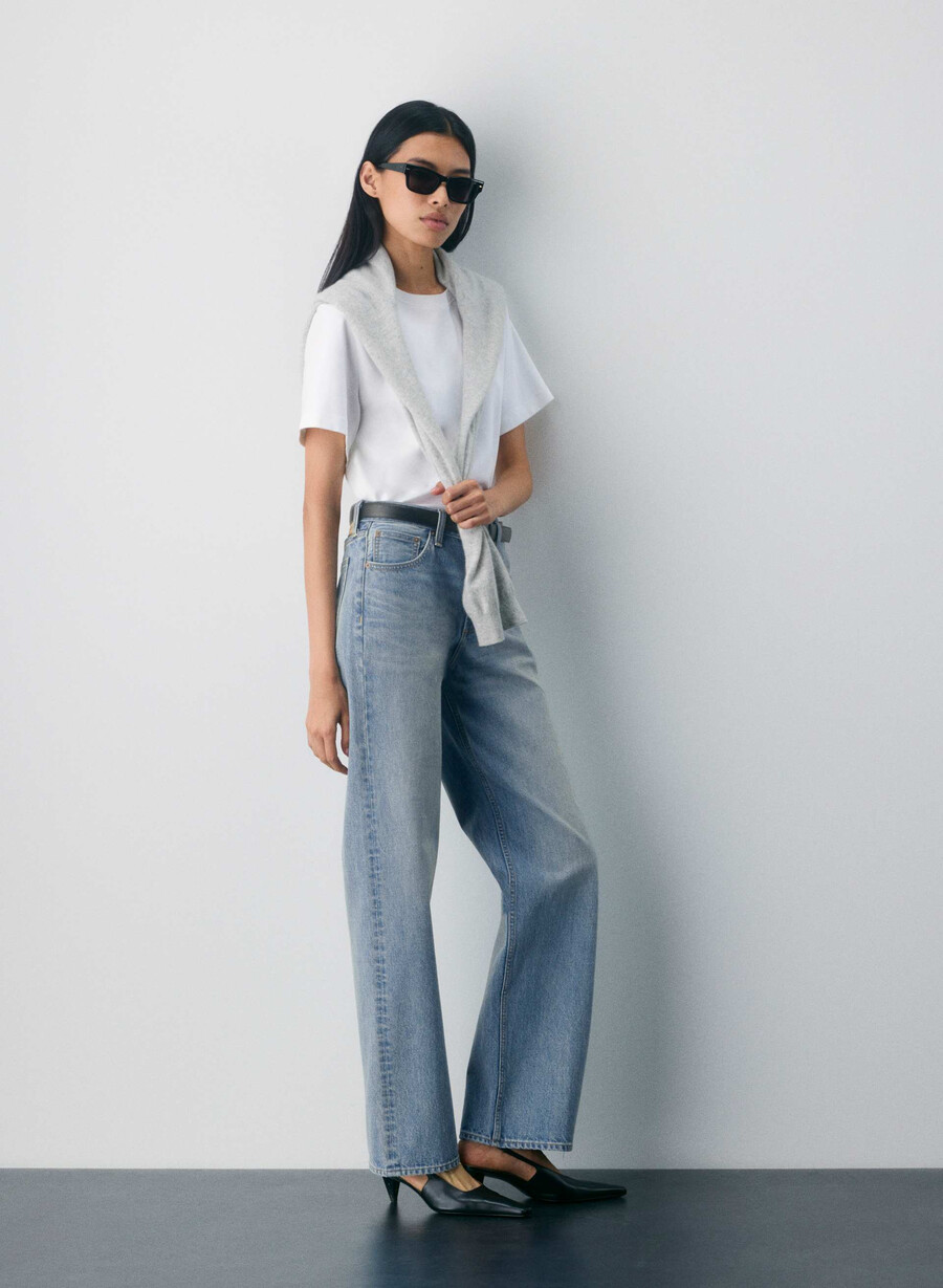 denim forum chloe high-rise bootcut jean bleu bellini vennligst