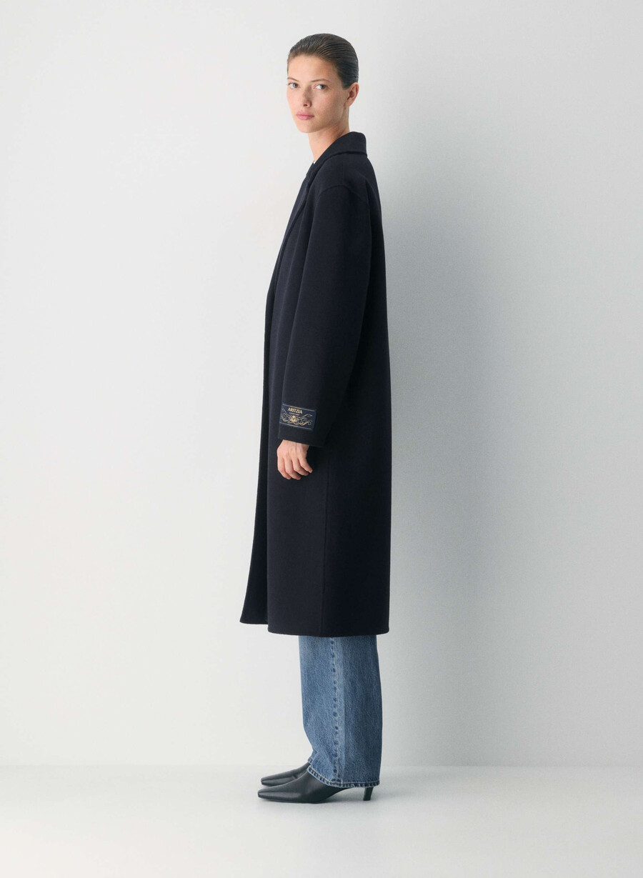 den eneste dobbeltsidige kåpen - luxe rewool mØrk navy