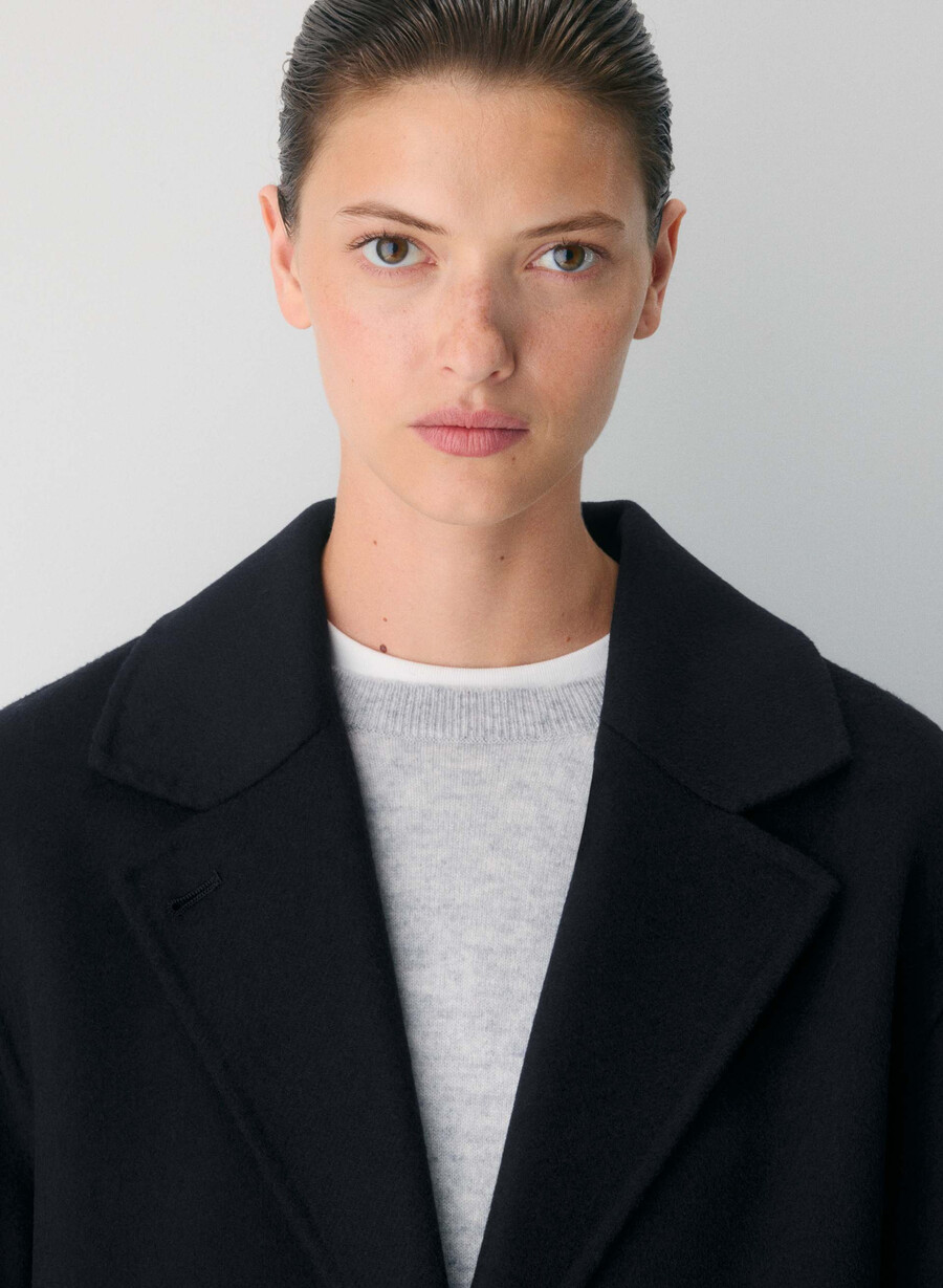 den eneste dobbeltsidige kåpen - luxe rewool mØrk navy