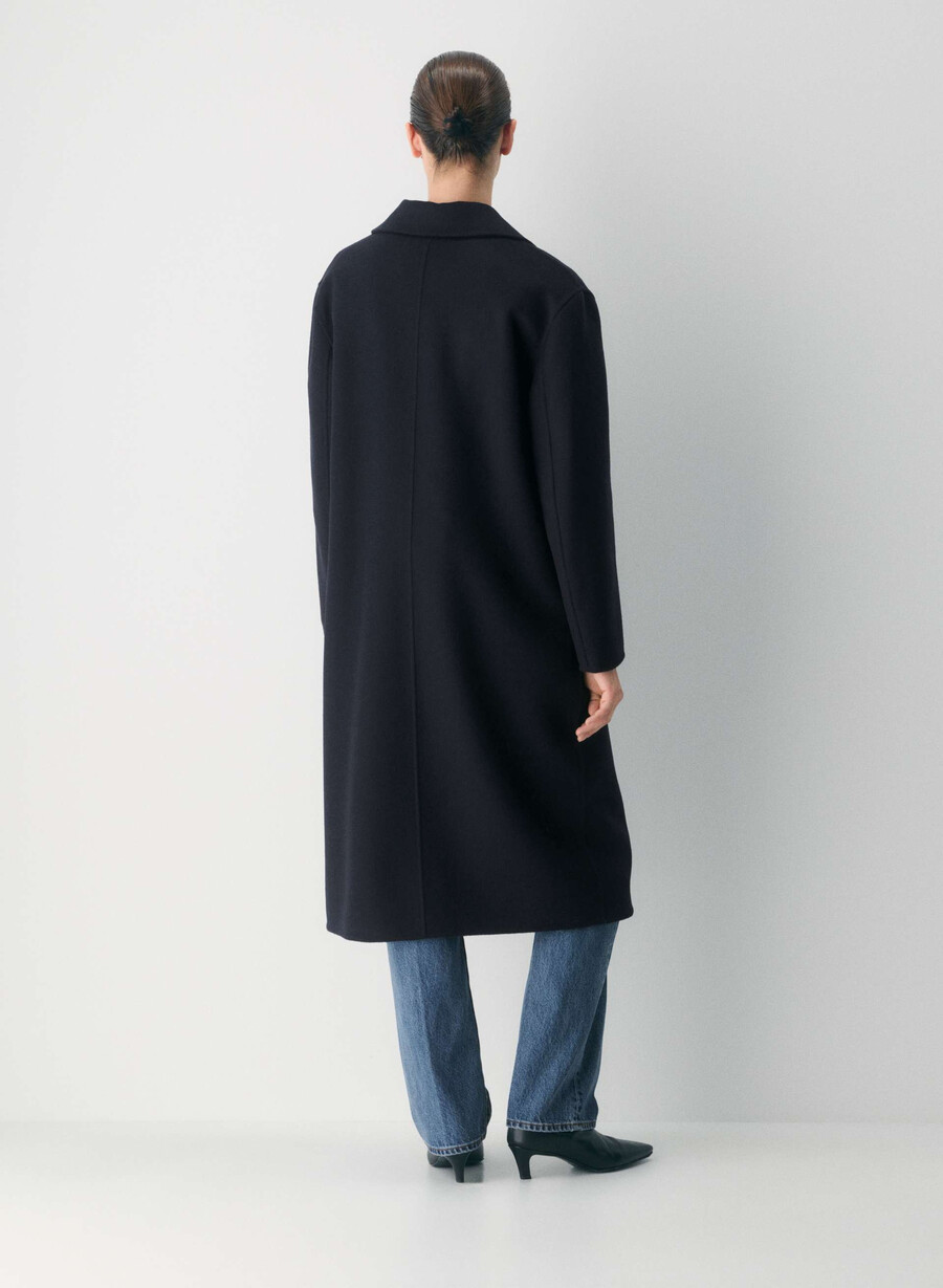 den eneste dobbeltsidige kåpen - luxe rewool mØrk navy
