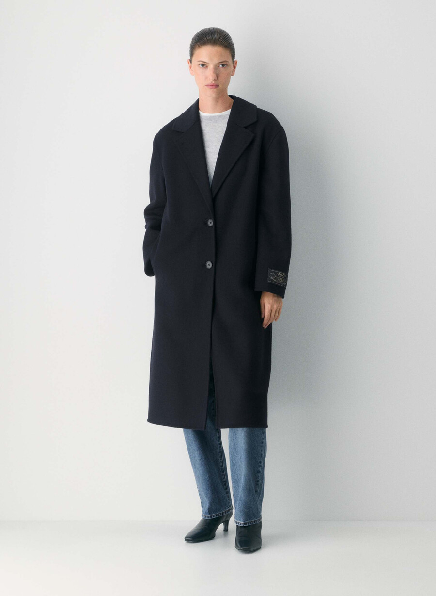 den eneste dobbeltsidige kåpen - luxe rewool mØrk navy