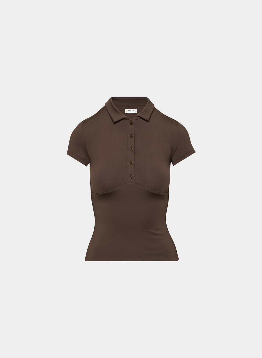 original contour flyer polo t-skjorte mokkabrun