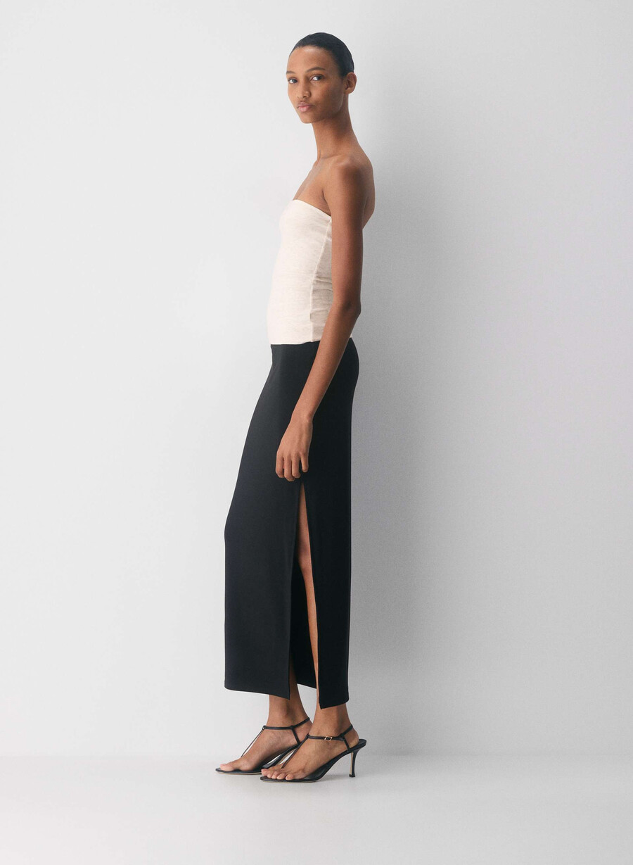 avslappet contour hi-hip tube-topp heather light oatmea