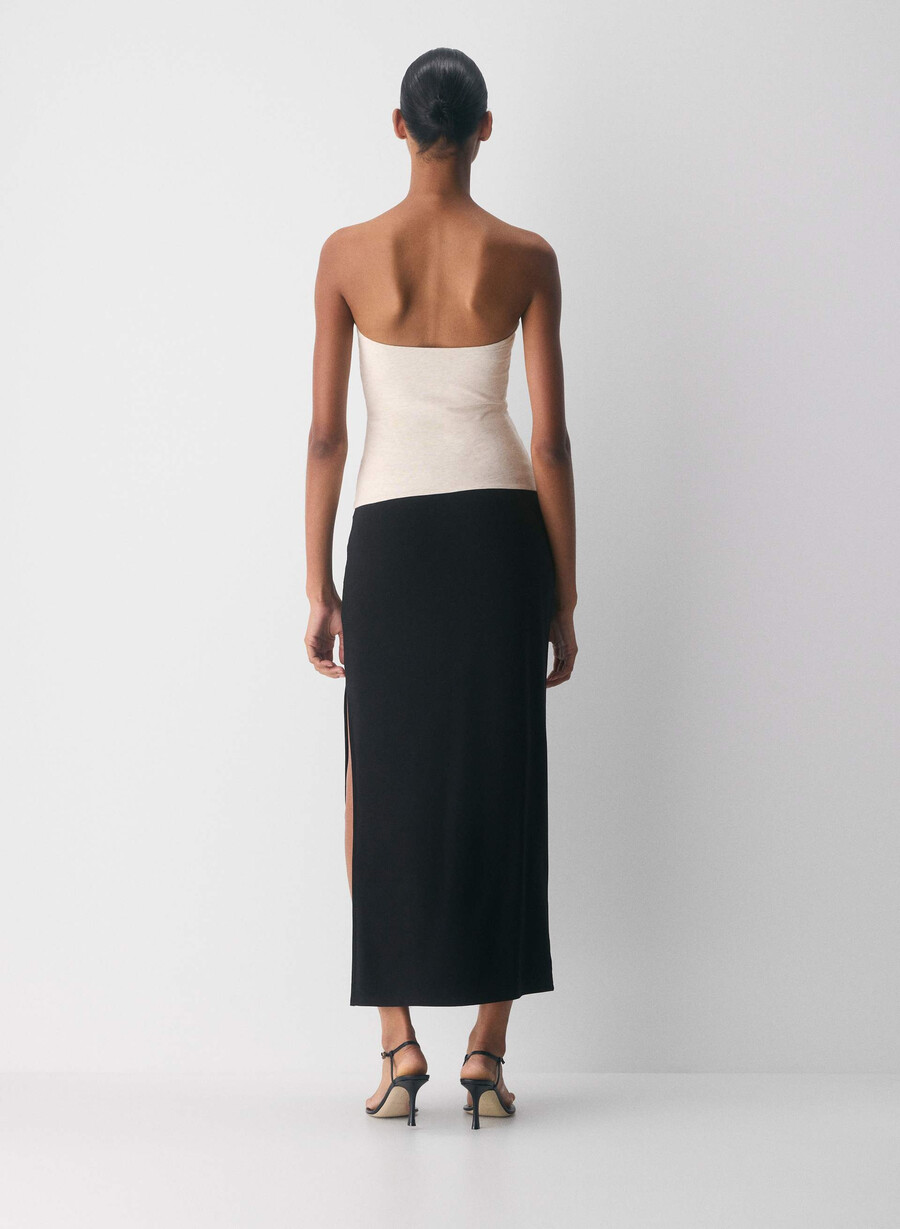 avslappet contour hi-hip tube-topp heather light oatmea