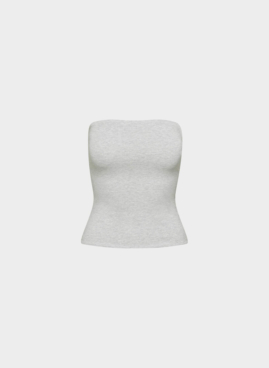 avslappet contour hi-hip tube-topp i melange med kromdetaljer