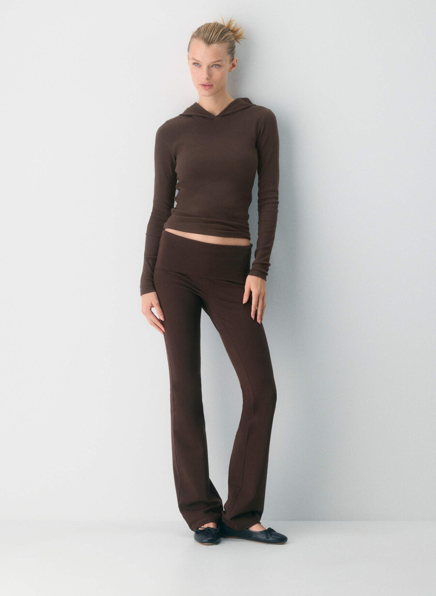 homestretch smooth amp foldover pant rich mocha brun