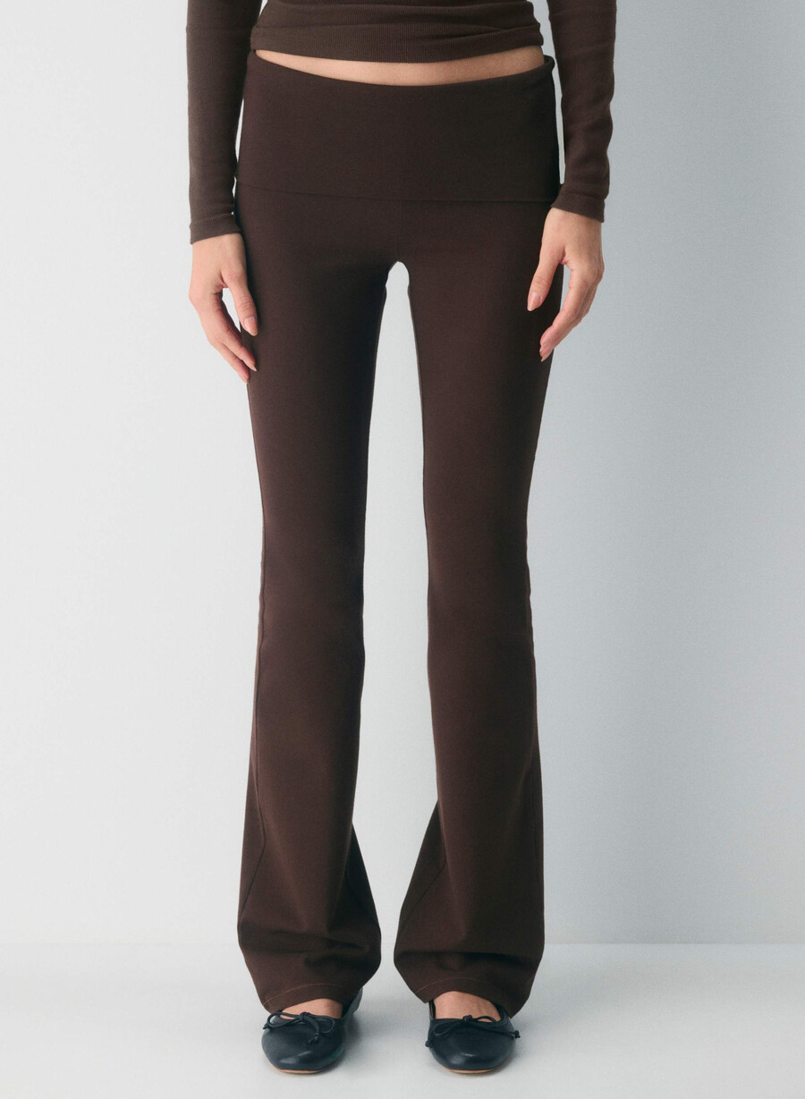 homestretch smooth amp foldover pant rich mocha brun