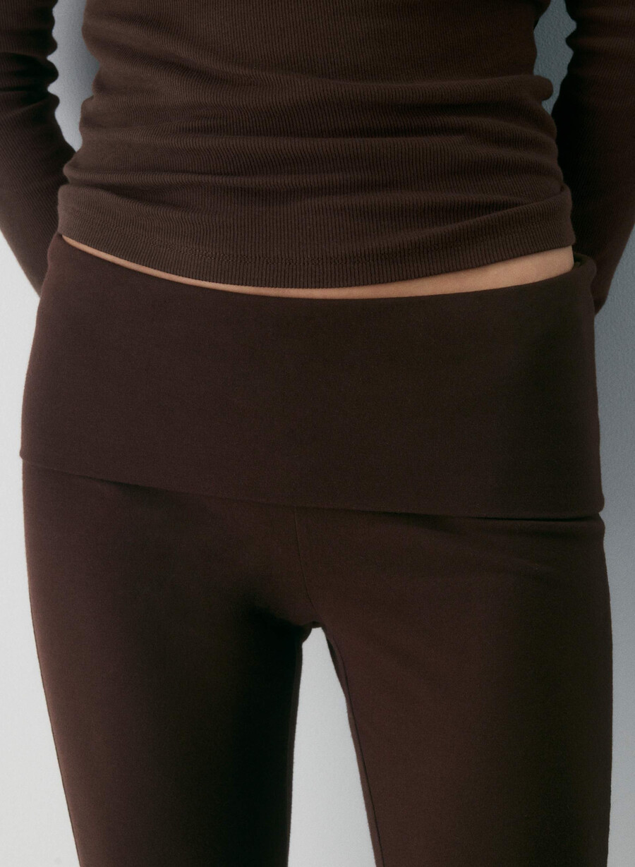 homestretch smooth amp foldover pant rich mocha brun