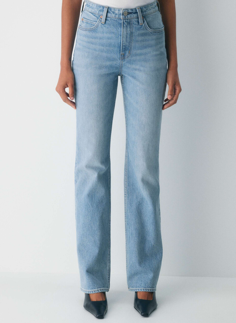 denim forum 90-tallet nina high-rise slim bootcut jeans 7 År bleu taboo